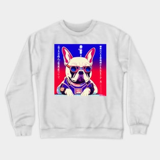 Dog Frenchie as a 80's anime Crewneck Sweatshirt